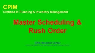 Master scheduling amp rush order [upl. by Hegarty]