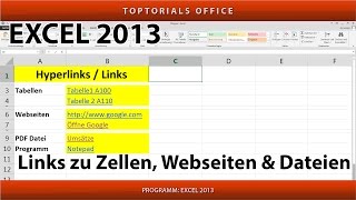 Hyperlinks  Links zu Zellen Webseiten oder Dateien Excel [upl. by Ranite]