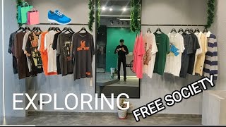 FREE SOCIETY Hauz Khas  Exploring Branded Tshirts  Shoes [upl. by Llevrac]