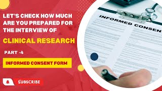 Clinical Research Interview quiz Part 4 Informed Consent Form clinicalresearch 2024 updated [upl. by Eugatnom417]