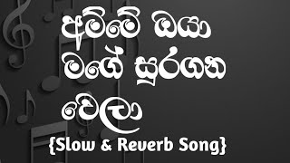 AMME OYA MAGE SURAGANA WELA අම්මේ ඔයා මගෙ සුරගන වෙලා Slow amp Reverb Song [upl. by Nolat]