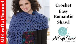 How to crochet romantic lacy shawl  easybeginner level  shawl en crochet [upl. by Navinod]