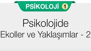 Psikoloji Bilimini Tanıyalım  Psikolojide Ekoller ve Yaklaşımlar  2 [upl. by Drahsir747]