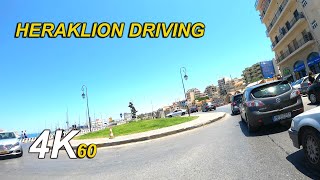 Guide To discover Heraklion town center attractions  4K Driving Tour [upl. by Bj]