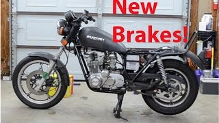 198082 GS550l Brake Pads  Suzuki Build Series part 1 [upl. by Anirtep]