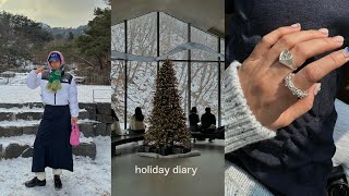 WINTER DIARY 눈 펑펑오는 겨울나기 amp 크리스마스☃️ 연말vlog 서촌걷기 에버랜드 머리싹둑 [upl. by Lilaj673]