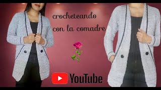 🌟🌟🌟como tejer chaleco o cárdigan a crochet parte1 fácil y rápido crocheteando con la comadre [upl. by Idnek]