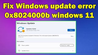 How to fix Windows update error 0x8024000b in windows 11 [upl. by Nahij34]