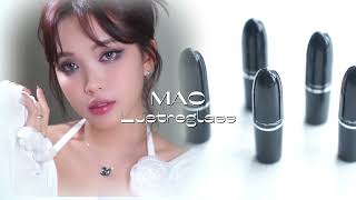 SWATCH amp REVIEW MAC  LUSTREGLASS LIPSTICK  BELLA TRƯƠNG [upl. by Aynnek]