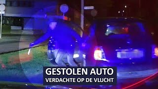 Politie  Achtervolging gestolen auto  Verdachte gaat rennen [upl. by Biggs]