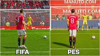 BRUNO FERNANDES Penalty Kick  FIFA vs PES From 2014 to 2023 [upl. by Tremayne]