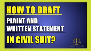 How to draft plaint and written statement in civil suit  drafting pleading [upl. by Arimahs503]