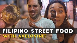 FILIPINO STREET FOOD My First Balut in Manila Philippines [upl. by Tare]