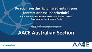 Documenting the Schedule Basis  AACE Recommended Practice 38R06 [upl. by Alric]