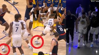 Stephen Curry injures same ankle twice and limps to locker room vs Clippers [upl. by Adnamar]