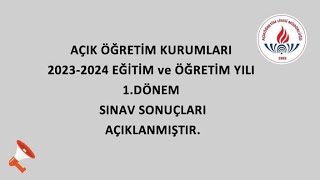 Açık Öğretim 2023 20241 dönem sınav sonuçları açıklandı kimler mezun oldu Kim ne yapacak [upl. by Christiane]