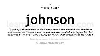 How to pronounce Johnson  English pronunciation [upl. by Groot]