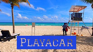 Mexico 🇲🇽 Playacar beach 🏖️ at Viva Wyndham Riviera Maya Playa Del Carmen Beach [upl. by Ynaffat]