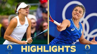 Magda Linette vs Jasmine Paolini HIGHLIGHTS  Olympics Paris 2024 [upl. by Martynne]