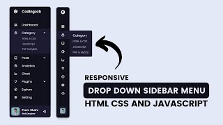 Responsive Dropdown Sidebar Menu using HTML CSS and JavaScript  Side Navigation Bar [upl. by Conni459]