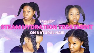 Steam Natural Hair At Home With Me  Steaming 4c Natural Hair Low Porosity naturalhair [upl. by Lolly]