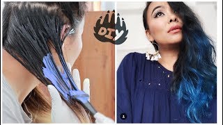 How to Color Your Hair At Home  DIY Blue Hair [upl. by Chrotoem196]