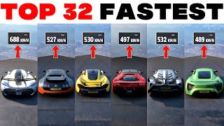 Top 32 Fastest Hypercars in Forza Horizon 5  2024 [upl. by Nodle270]