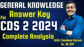 CDS2 2024 General Knowledge Answer Key  Detailed SolutionSet B Complete Analysis cds2024 upsc [upl. by Pris]