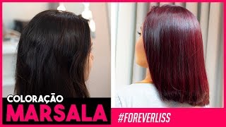 Tinta de Cabelo Marsala Passo a Passo Forever Liss [upl. by Yahc]