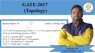 Question No 19  Topology  Gate2017MAMathematics [upl. by Eilssel]