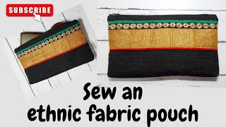 Sew an ethnic fabric pouch pouch ethnic [upl. by Egoreg885]