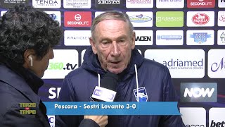 Pescara  Sestri Levante 30 Zeman quotAspetto sempre che iniziamo a giocare come vorrei ioquot [upl. by Ahsehat]