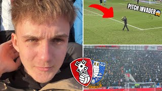 DERBY DAY limbs at Rotherham vs Sheffield Wednesday FT PITCH INVADER [upl. by Sucy201]