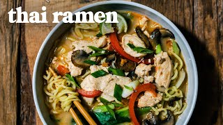 Easy Thai Coconut RAMEN Recipe [upl. by Capp476]