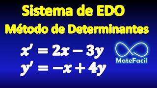 SISTEMA DE ECUACIONES DIFERENCIALES resuelto por método de determinantes [upl. by Kovacs]