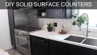 Solid Surface Counters  DIY Kitchen Countertops  Fabricating Counter Tops [upl. by Teodoro18]