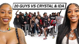 20 GUYS VS 2 INFLUENCERS ITSREALLYCRYSTAL amp POSTIVEIDA [upl. by Cleodell]