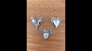 Soldered silverware hearts 2022  Flatwearable Artisan Jewelry [upl. by Isle437]