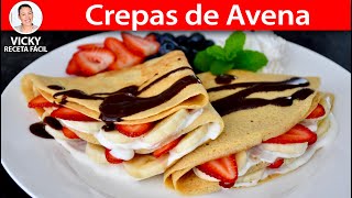 CREPAS DE AVENA  Vicky Receta Facil [upl. by Esinej501]