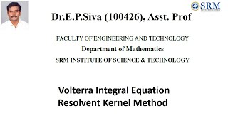 Volterra Integral Equation  Resolvent Kernel Method  MSc Mathematics [upl. by Aleacin953]