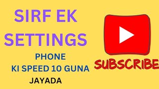 AGAR AAPKA PHONE SLOW KAM KARTA HAI TO YE SETTINGS AAPKE KE LIYE BAHUT JARURI HAI trending TECNOLO [upl. by Hsot]