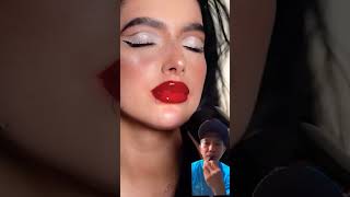 LIPSTIK WARNA MERAH makeup lipstick lipgloss lips satisfying beauty lip makeuptutorial funY [upl. by Elleryt221]