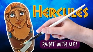 Disney HERCULES Nesting Doll  Relaxing Acrylic Painting [upl. by Ybanrab]