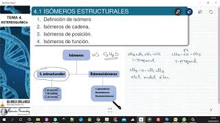 TEMA 4 ESTEREOQUÍMICA  41 ISÓMEROS ESTRUCTURALES [upl. by Tengler397]