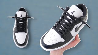 HOW TO LOOSE LACE NIKE AIR JORDAN 1 LOW  How To Lace Jordan 1 BEST WAY [upl. by Francisca]