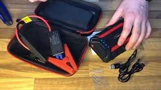 Auto Starthilfe Powerbank Starthilfe 1200A KFZ Starterbatterie PKW Power Pack unboxing und Anleitung [upl. by Suzie]