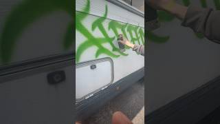 Graffiti tagging on the Van graffiti tagging shorts [upl. by Aidekal]