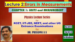 Lecture 2 ERROR ANALYSIS IN MEASUREMETS CLASS 11 [upl. by Ynned169]