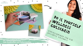 Wellness Gutschein basteln  DIY Wellness Gutschein als Explosionsbox  Whirlpool  minipresents [upl. by Atinas]