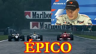 Schumacher vs Hakkinen  Mika ultrapassa Michael [upl. by Feltie]